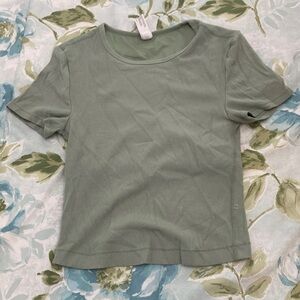 Yogalicious Light Green Ribbed Crop Top